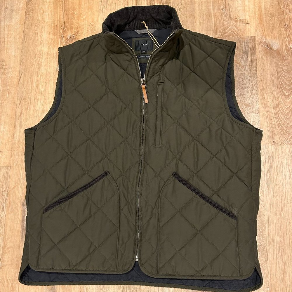 Brand new J Crew Sussex vest in dark green.